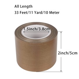 FRIGIIRE PTFE Telfon Tape high Temperature Tape Welding Sealing Tape for Vacuum Sealer Machine(Brown, 50mm x 11yards(33feet) x 0.18mm)