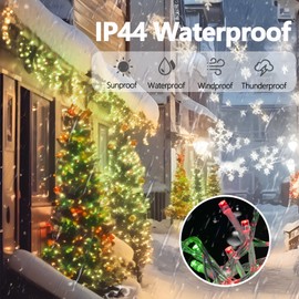 ILLUMINEW 300 Led Red String Lights Outdoor Waterproof Christmas Decorations, 108 Ft Fairy Lights for Bedroom, 8 Modes Plug in Christmas Lights for Outside Room Decor