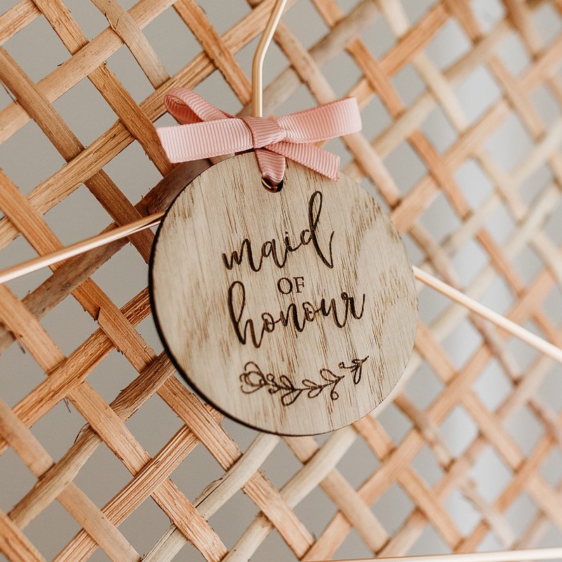 Wooden Wedding Suit Hanger Tag for Father of the Bride/Groom/Page