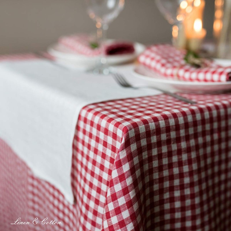 Linen & Cotton Estella Tablecloth Table Linen Checked in Country