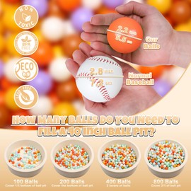 GOGOSO Cream Ball Pit Balls 100 Balls, 2.2 Inch Ball Pool Balls for Baby Fun Toys, Different Shaped for Toddler Ball Pit, Boys Girl Kids Birthday, Tent,Slides,Orange-Purple Blend