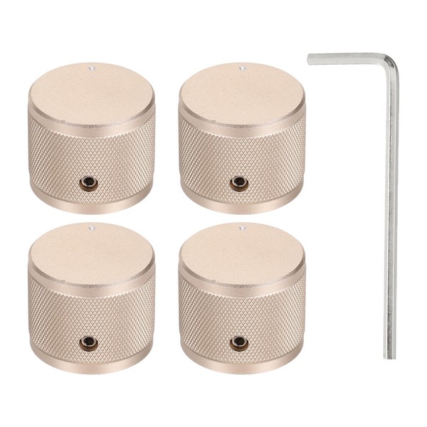 sourcing map 4 Pcs Aluminium Potentiometer Knobs, 1/4" (6mm) Universal