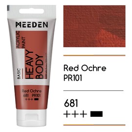 MEEDEN Acrylic Paint Red Ochre: 100ml Heavy Body Acrylic Paint Tube Bundled with Additional Titanium White Colour for Outdoor Home Plein Air