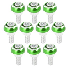 F FIERCE CYCLE 10pcs 6mm Metal Motorcycle License Plate Frame Bolt Screw Green