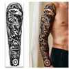 Waterproof Temporary Tattoos Full Arm 8 Sheets and Half Sleeve