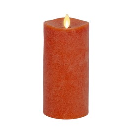Luminara - Flameless LED Battery Operated Flickering Pillar Candles - Burnt Orange- Pack of 1-3x6.5 - Realistic Moving Flame Real Wax Indoor/Outdoor