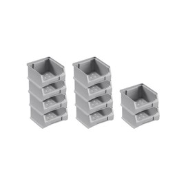 Economy Set 10 x Grey Storage Boxes 1.0 H x W x D 6 x 10 x 10 cm 0.4 Litre Storage Container Storage Box Assortment