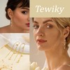 Tewiky Gold Chain Earrings for Women 3/4 Pairs Dangle Dainty