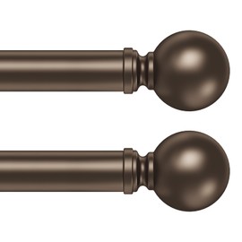 Hei! Dear Curtain Rods 2 Pack,Bronze Curtain Rod,Curtain Rods for Windows 18 to 45 Inch,5/8 Inch Bedroom Curtain Rods,Adjustable Small Curtain Rod,Window Curtain Rod,Telescoping Splicing Drapery Rods