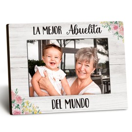 DUXMNAMG Abuelita 4x6 Picture Frame, Spanish Grandma Abuelita Photo Frame, Grandma Picture Frame, Gifts for Abuelita from Grandkids, La Mejor Abuelita Del Mundo Photo Frames for Desk Shelf Decor