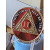 2 Year AA Medallion Lava Red Tri-Plate Sobriety Chip Serenity