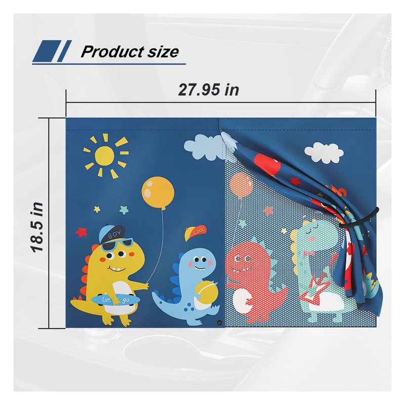 ZIMISI Car Windshield Sun Shades, Magnetic Double Layer Car Back