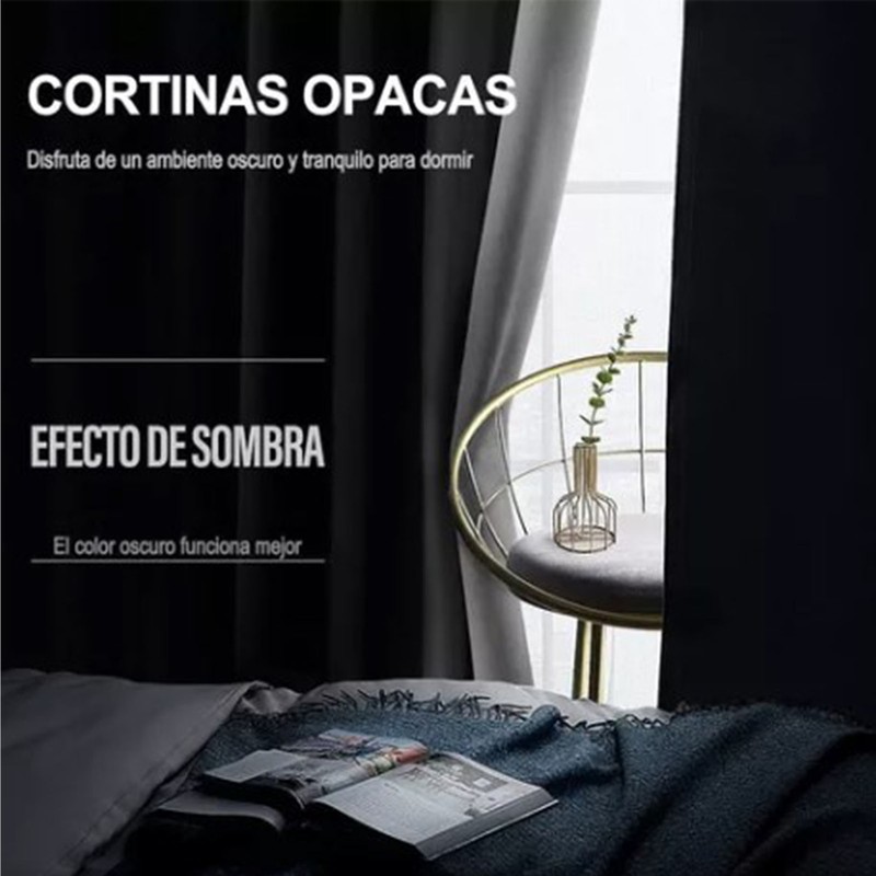 Blackout Curtain Polyester Bedroom Darkening Curtains Dark Grey for Household