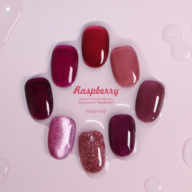 classic nail Mayour Raspberry Syrup Gel Nail Set of 8