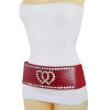 Unbranded Women Red Elastic Wide Friendship Statement Belt Hip High