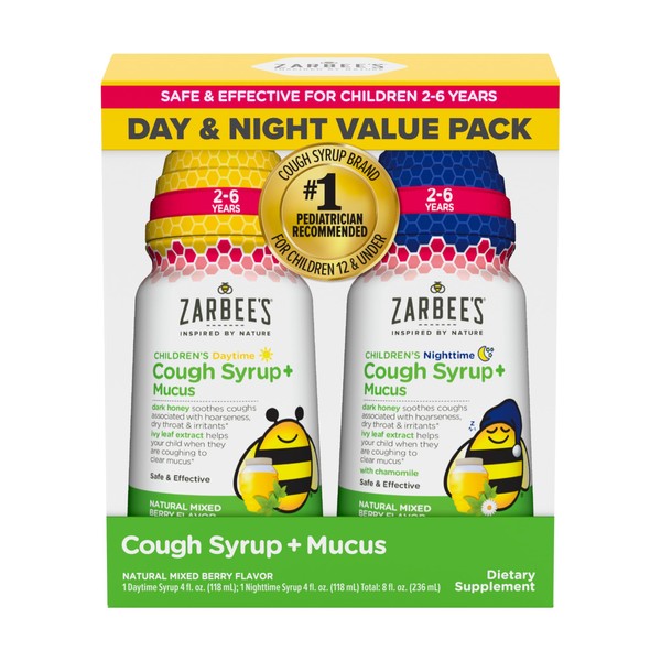 Zarbee's Children's Cough Syrup + Mucus Day & Night Value