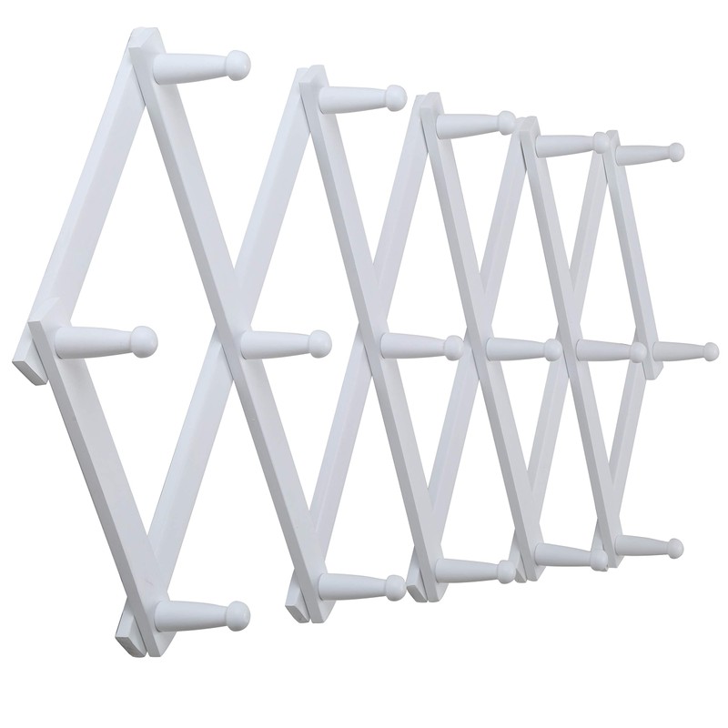 WEBI Accordion Wall Hanger,Expandable Wooden Coat Rack Wall Mounted,Accordion Hat