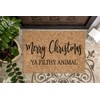 Merry Christmas Ya Filthy Animal Doormat, Premium Thick Coir, Durable