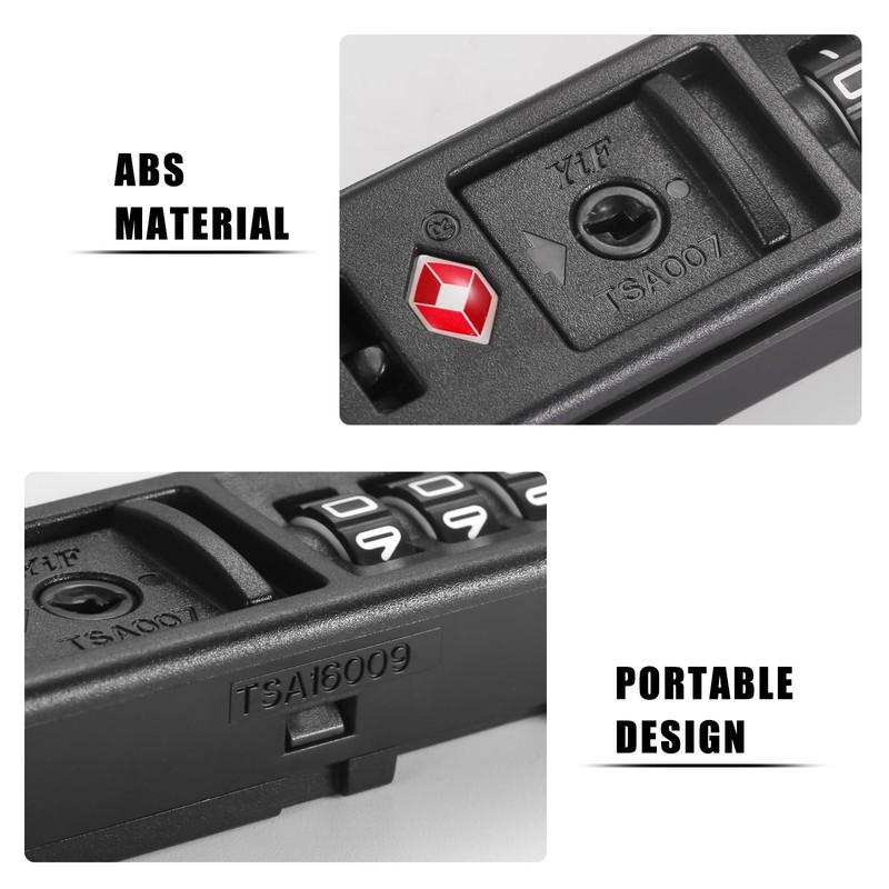 2 PCS TSA Certified Embedded T-S-A 007 Zipper Luggage Locks,