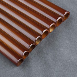 8 Pipes Natural Bamboo Mini Portable Pan Flute Chinese Traditional Musical Instrument Brown Pan Pipes Easy to Learn (Right Hand)
