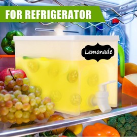 Lallisa 3 Pcs Plastic Drink Dispenser 1 Gallon Beverage Dispenser with Spigot Water Kettle with Faucet Water Container for Fridge Dispensing Pitcher with Marker Sticker for Fridge Juice Summer Party