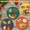 GOTRUST Divided Dinner Plate Sets, 4 Pieces Unbreakable Plates with