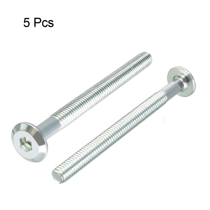 sourcing map M6x70mm Furniture Bolts Hex Socket Screws 50mm Thread