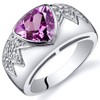 PEORA Created Pink Sapphire Museum Ring Sterling Silver 2.50 Carats