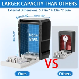 BKNOOU Large Key Lock Box for Outside Wall Mount Lockbox for keys Outdoor, Waterproof 4-Digit Combination Resettable Large Lock Box for Keys with Code for Realtor House Home Office Warehouse