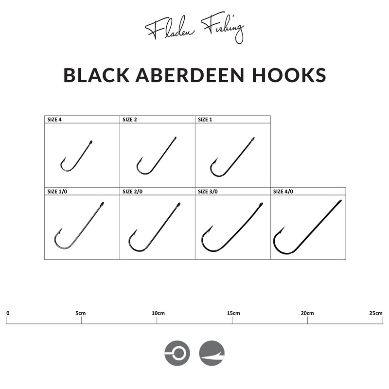 FLADEN - Black Aberdeen Sea Fishing Hooks Bulk Packs Barbed