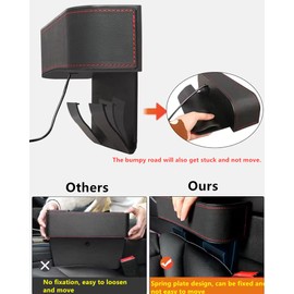 JEYODA Organizador de espacio para asiento de coche, organizador de asiento delantero, paquete de 2 cajas de almacenamiento laterales de consola automática con portavasos, organizadores de coche y almacenamiento para sostener teléfono, anteojos de sol, p
