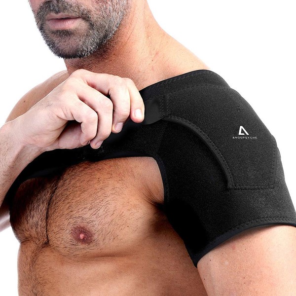 Anoopsyche Shoulder Brace for Right and Left, Adjustable Neoprene Shoulder Support Bandage, Rotator Cap, Shoulder Dislocation, Cold and Hot Therapy for Men and Women