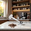 Silver Coffee Scoop Portable Stainless Steel Stand 2 In 1