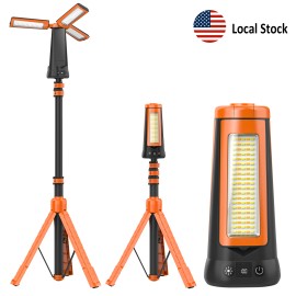 27W Type C Rechargeable LED Work Light 9000mAh Portable Tripod Camping Lamp High Brightness Multi Color Lighting US Local StockColor: Orange, Emitting Color: Color Adjustable, Lamp Power(W): 27W