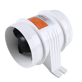 SEAFLO 4" 235 CFM 24V Round in-Line Bilge Blower Fan Low Noise, High Efficiency, Corrosion-Resistant ABS, ISO 8846 Certified, Marine Ventilation for Boats and RVs, 4-Year Warranty