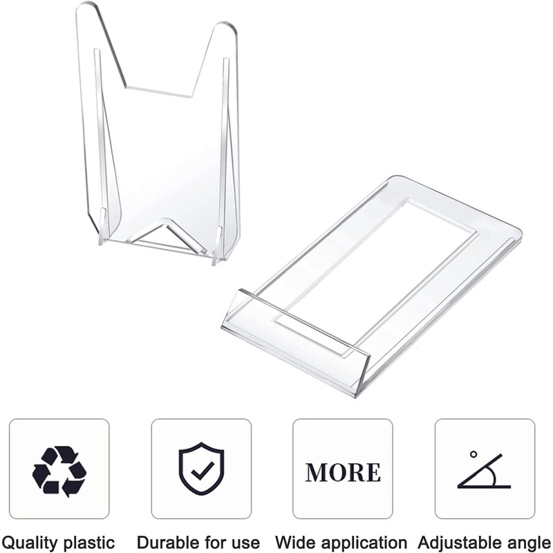 15 Pieces Clear Plastic Plate Stands,Adjustable Clear Acrylic Plastic Display