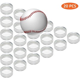 Baseball Acrylic Ball Stand Round Clear Plant Base Clear Display Golf Ball Marble Stone Egg Display Stand Pack of 20 W4396