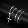 Roheafer 925 Sterling Silver Cross Necklace for Men with Stainless