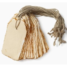 Wanderings Etiquetas Vintage Hechas a Mano con Borde Irregular y Cordel, 2 x 4 pulg / 5 x 10 cm, Paquete de 25, para Regalo o Precio, Manualidades, Ta