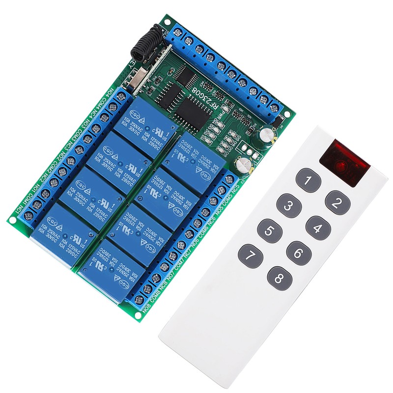 Remote Control Module 8 Channels 433.92MHz Multifunctional 100m Fixed Encoding