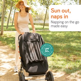 Baby Uma Stroller Sun Shade - UPF 50+ Protection, Breathable Blackout Mesh Cover With Zip-up Window for 6+ Months (+Travel Bag)