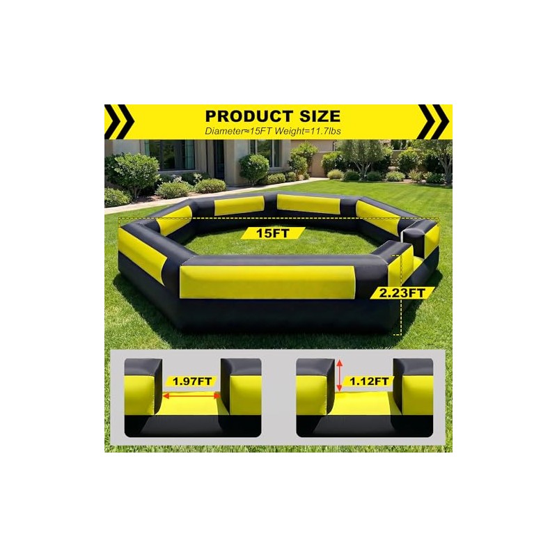 Gaga Ball Pit Inflatable 15FT with Powerful Built-in Blower,Portable Gaga
