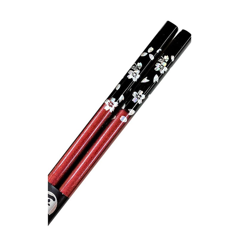 Chopsticks, Silver Cherry Blossoms, Red, Unisex Size, Includes Paulownia Box,