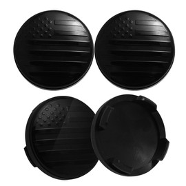 SANRILY 54mm/2.13 Inch ABS Plastic USA Flag Pattern Hubcaps Compatible with Ford F150 Explorer Edge Truck/SUV 4pcs Black Wheel Center Caps Hub Centre Rim Cover