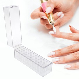 30 Holes Nail Drill Holder, Acrylic Drill Bit Case Stand, Manicure Tools Attachment Storage Box, Nail Studio Organiser, Nail Drill Display Container for Nail Cutter Attachment Bit Set
