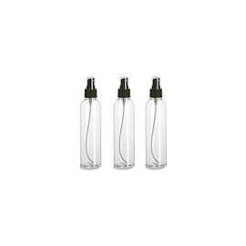 Natural Farms 3 Pack – 8 oz -Clear Cosmo Plastic Bottles – Black Fine Mist Atomizer - for Essential Oils, Perfumes, Cleaning Products