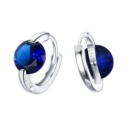 EVER FAITH Hoop Earrings 925 Sterling Silver Small Round Cubic Zirconia Simple Elegant Dainty Earrings for Women Clear, Sterling Silver Cubic Zirconia, Cubic Zirconia