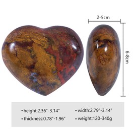 Nupuyai Ocean Agate Stone Crystal Raw Stone Gemstone Heart Stone Polished Heart Shape Healing Stone Mineral Stone Natural Stone Meditation Feng Shui Decoration for Office Home