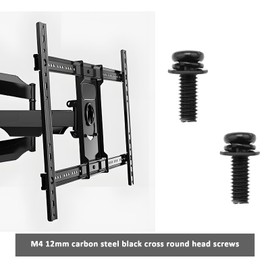 Be In Your Mind 10 Sets M4 12mm Cross Mounting Screws and Washers Monitor Wall Mount Screws Suitable for TV Wall Bracket