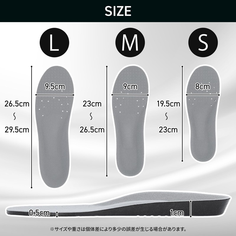 O.M.C. Tokyo Insole, with Ergonomic Impact Absorption, black